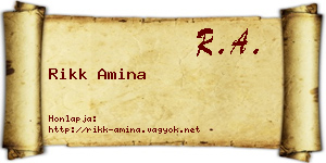 Rikk Amina névjegykártya